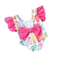 Girl's Printing Bow Knot One-pieces Kids Swimwear main image 4