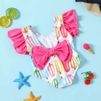Girl's Printing Bow Knot One-pieces Kids Swimwear main image 6