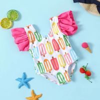 Girl's Printing Bow Knot One-pieces Kids Swimwear main image 2