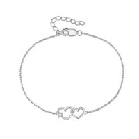 Simple Style Heart Shape Sterling Silver Inlay Zircon Bracelets sku image 3