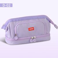 Solid Color Oxford Cloth Class Learning Preppy Style Pencil Case sku image 4