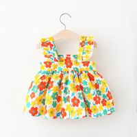 Cute Flower Printing Cotton Girls Dresses main image 4