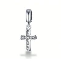 1 Piece Ig Style Elegant Cross Sterling Silver Plating Inlay Pendant Jewelry Accessories main image 4
