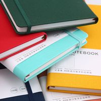 1 Piece Solid Color Class Learning Imitation Leather Wood-free Paper Preppy Style Notebook main image 4
