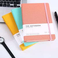 1 Piece Solid Color Class Learning Imitation Leather Wood-free Paper Preppy Style Notebook main image 1