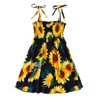 Cute Flower Printing Cotton Blend Girls Dresses sku image 10