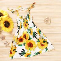 Cute Flower Printing Cotton Blend Girls Dresses main image 6