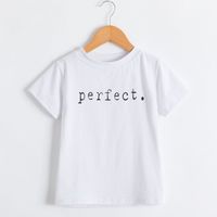 Cute Letter Cotton Blend T-shirts & Blouses sku image 1