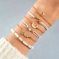 Fashion Simple Love Five-pointed Star Moon Combination Bracelet Six-piece Nhgy132568 sku image 19