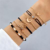 Fashion Simple Love Five-pointed Star Moon Combination Bracelet Six-piece Nhgy132568 sku image 21