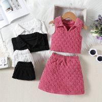 Cute Solid Color Cotton Girls Dresses main image 1
