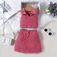 Mignon Couleur Unie Coton Filles Robes sku image 6