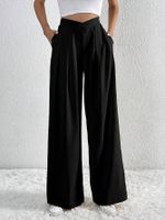 Women's Street Casual Solid Color Full Length Wide Leg Pants sku image 10