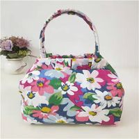 Mujeres Medio Todas Las Temporadas Lienzo Flor Moda Cuadrado Cremallera Bolso sku image 1