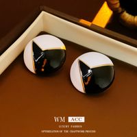 1 Pair Classical Lady Cross Enamel Plating Inlay Copper Ear Studs sku image 48