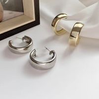 1 Pair Simple Style Solid Color Plating Alloy White Gold Plated Gold Plated Ear Studs main image 4