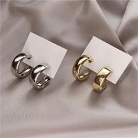 1 Pair Simple Style Solid Color Plating Alloy White Gold Plated Gold Plated Ear Studs main image 7