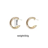 1 Pair Simple Style Solid Color Plating Alloy White Gold Plated Gold Plated Ear Studs sku image 1