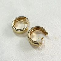 1 Pair Simple Style Solid Color Plating Alloy White Gold Plated Gold Plated Ear Studs sku image 3