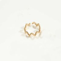 Vintage Style Simple Style Commute Irregular Copper Plating Inlay Zircon 14k Gold Plated Open Rings sku image 1