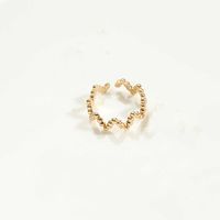 Vintage Style Simple Style Commute Irregular Copper Plating Inlay Zircon 14k Gold Plated Open Rings main image 4