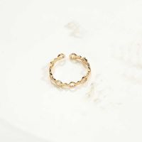 Vintage Style Simple Style Commute Irregular Copper Plating Inlay Zircon 14k Gold Plated Open Rings sku image 2