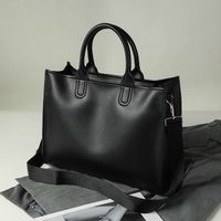 Women's Large Pu Leather Solid Color Streetwear Square Zipper Handbag sku image 1