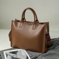 Women's Large Pu Leather Solid Color Streetwear Square Zipper Handbag sku image 2