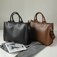 Women's Large Pu Leather Solid Color Streetwear Square Zipper Handbag main image video