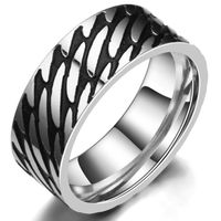 Men's Retro Titanium Steel Twill Ring Wholesale sku image 7