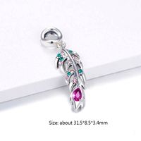 1 Piece Ig Style Elegant Vintage Style Feather Sterling Silver Plating Inlay Pendant Jewelry Accessories main image 2