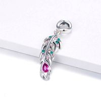 1 Piece Ig Style Elegant Vintage Style Feather Sterling Silver Plating Inlay Pendant Jewelry Accessories main image 7