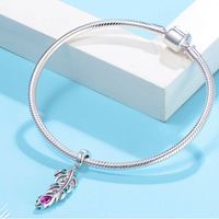 1 Piece Ig Style Elegant Vintage Style Feather Sterling Silver Plating Inlay Pendant Jewelry Accessories main image 6
