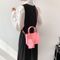 Women's Medium Felt Solid Color Streetwear Square Zipper Handbag main image 4