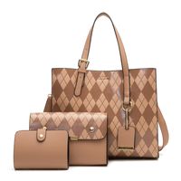 Women's Medium Pu Leather Solid Color Vintage Style Square Zipper Bag Sets main image 4