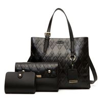 Women's Medium Pu Leather Solid Color Vintage Style Square Zipper Bag Sets main image 3