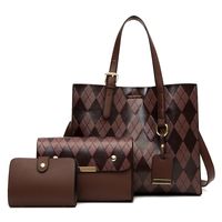 Women's Medium Pu Leather Solid Color Vintage Style Square Zipper Bag Sets main image 2