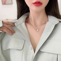 Elegante Estilo Simple Ronda Aleación Enchapado Embutido Perlas Artificiales Chapado En Oro Mujeres Collar main image 7