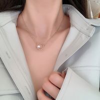 Elegant Simple Style Round Alloy Plating Inlay Artificial Pearls Gold Plated Women's Necklace main image 5