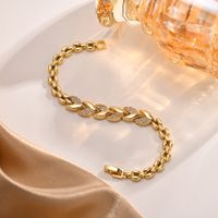 Copper Elegant Shiny Patchwork Inlay Leaf Infinity Heart Shape Zircon Bracelets main image 6