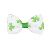 Kid's Simple Style Shamrock Bow Knot Cloth Handmade Hair Clip main image 4