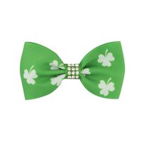 Kid's Simple Style Shamrock Bow Knot Cloth Handmade Hair Clip main image 3