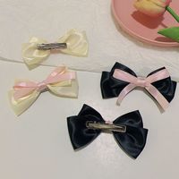 Women's Japanese Style Color Block Cloth Bowknot Hair Clip main image 5