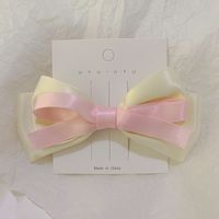 Women's Japanese Style Color Block Cloth Bowknot Hair Clip sku image 2