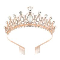 Women's Lady Crown Alloy Plating Inlay Artificial Gemstones Crown sku image 3