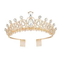 Women's Lady Crown Alloy Plating Inlay Artificial Gemstones Crown sku image 2