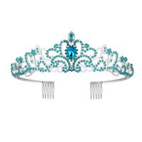Women's Lady Crown Metal Inlay Artificial Crystal Crown main image 4