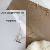 Elegant Einfacher Stil Runden Legierung Überzug Inlay Künstliche Perlen Vergoldet Frau Halskette sku image 1