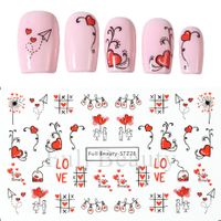 Valentine's Day Sweet Cartoon Heart Shape Stickers Nail Patches 1 Piece sku image 3