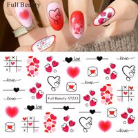 Valentine's Day Sweet Cartoon Heart Shape Stickers Nail Patches 1 Piece main image 1
